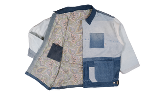 Mode éthique Upcycling textile Vêtement écologique Veste en jean recyclée Style durable