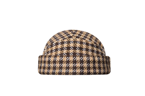 docker bonnet court miki breton five panel upcycling  artisanal marron tweed made in france 