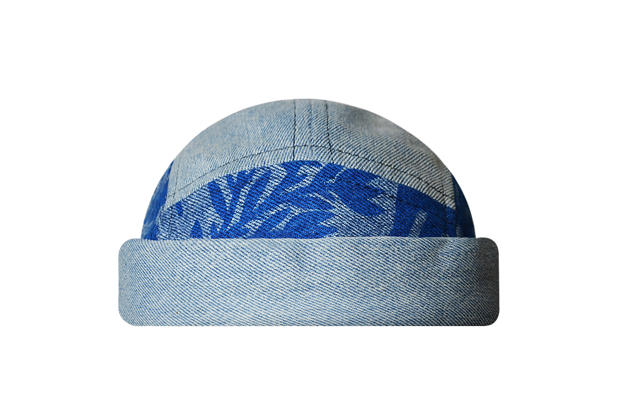 miki breton five panel docker upcycling denim made in france 