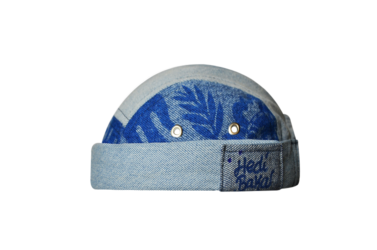 miki breton five panel docker upcycling denim made in france 