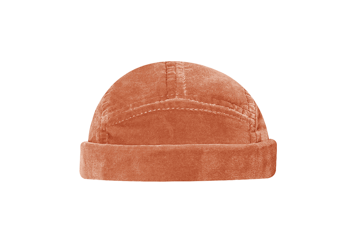 docker bonnet court miki breton five panel made in france faits main couleur saumon